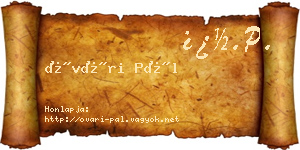 Óvári Pál névjegykártya